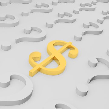 surfshark pricing vpn services yellow dollar sign among gray question marks gray background